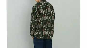 다크 그린 패턴 무늬 버튼 다운 셔츠 BEAMSHeart
