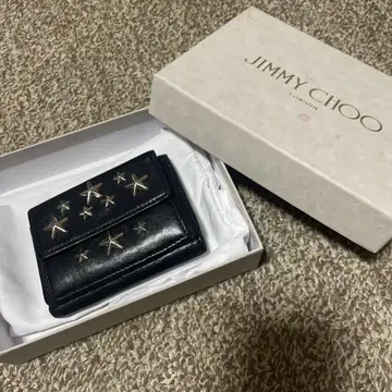 지미추 JIMMY CHOO 삼단 접이식 지갑 별 스터드 컴팩트 지갑