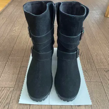 스웨이드 미들 기장 부츠