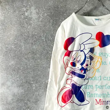 Disney 롱 슬리브 티셔츠 화이트 미키 미니 프린트
