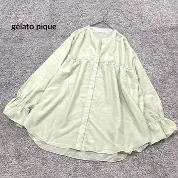 [ gelato pique ] 젤라또피케 시어 개더 셔츠 라이트 그린