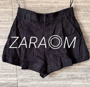 ZARA 하이웨스트 턱 디테일 숏팬츠 블랙 M 해외 구제 의류 새상품급