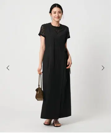 셀룰로오스 블렌드 벨트 원피스 블랙 원피스
