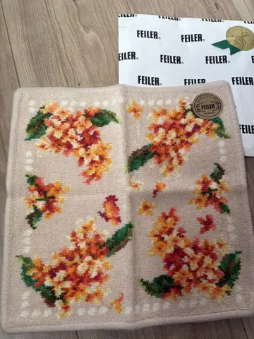 [ 미사용 새상품 ] FEILER 꽃무늬 미모사 손수건