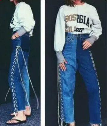 77circa 레이스업 데님