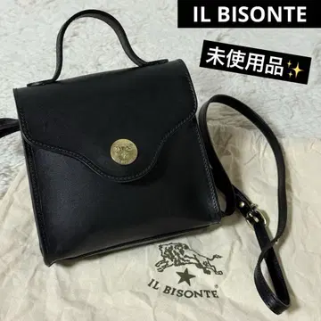 미사용 일비종떼 플랩 미니백 숄더백 천연 가죽 블랙 2way