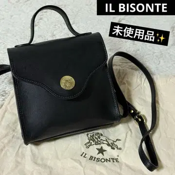 미사용 일비종떼 플랩 미니백 숄더백 천연 가죽 블랙 2way