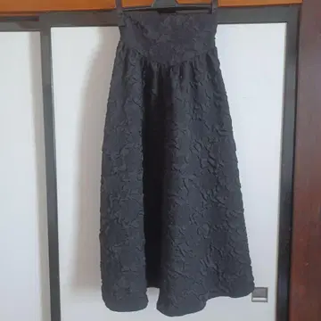 ezick 플라워 자카드 코르셋 플레어 스커트
