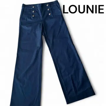 새상품급 LOUNIE 루니 플레어 팬츠 골드 버튼 코튼 y2k