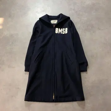 WQ735 BEAMS BOY: BMSB 와펜 울 코트 네이비 세일러 카라