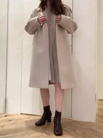 스나이델 노카라 울 코트 0 PINK
