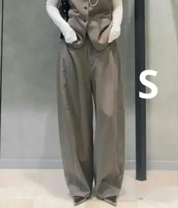 지나시스 배럴 레그 트윌 팬츠 S 모카