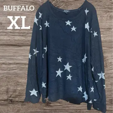BUFFALO 별 패턴 블랙 XL 긴팔 스웨터 스웨터 니트
