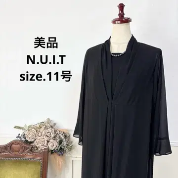 새상품급 N.U.I.T 블랙 포멀 일체형 프론트 오픈 상복 원피스
