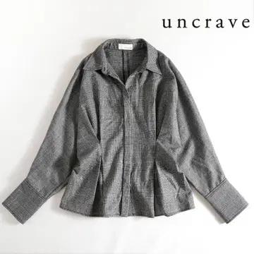 511t*새상품급 앙크레이브 uncrave 라이트울 체크 블라우스