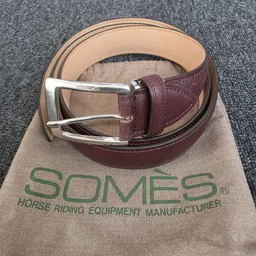 SOMES SADDLE 가죽 벨트 브라운 실버 보관 주머니 미사용 보관