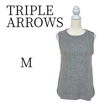 새상품급 TRIPLE ARROWS 그레이 슬리브리스 베스트 M