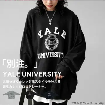 antiqua 별주 YALE 칼리지 로고 쭈리 풀오버 레이디 블랙