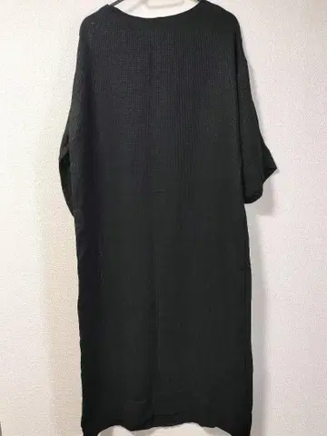 나카가와 마사 상점 린넨 100% 블랙 반팔 롱 원피스 새상품급