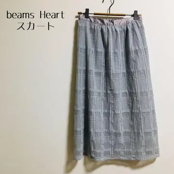 [ beams Heart 빔즈하트 ] 스커트 안감 있음 그레이 허리밴딩
