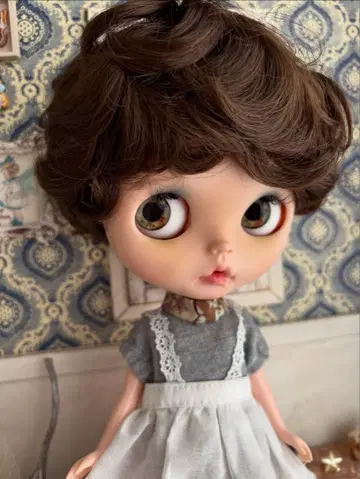 새상품 네오 브라이스 아이시돌 가발 컬 다크 브라운 베리숏