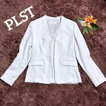 새상품급 플라스테 노카라 자켓 겉옷 워셔블 비즈니스 백 오픈