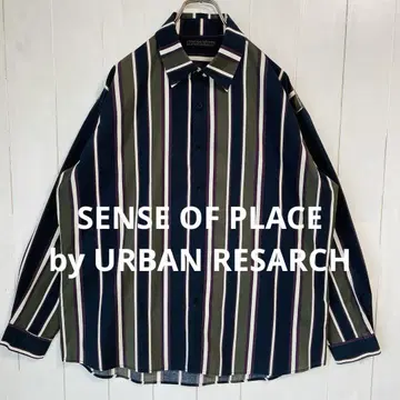 SENSE OF PLACE 멀티 스트라이프 롱 슬리브 루즈 셔츠