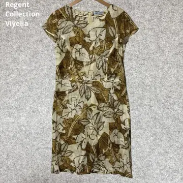 Regent Collection Viyella 잎 패턴 반팔 원피스