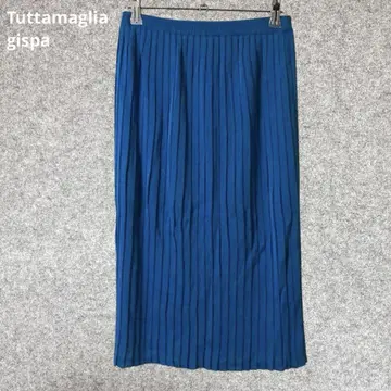 Tuttamaglia gispa 파란색 플리츠 니트 미디 스커트