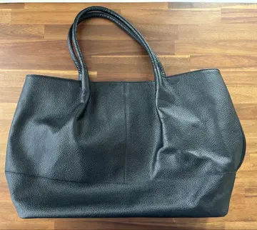 천연 가죽 토트백 블랙