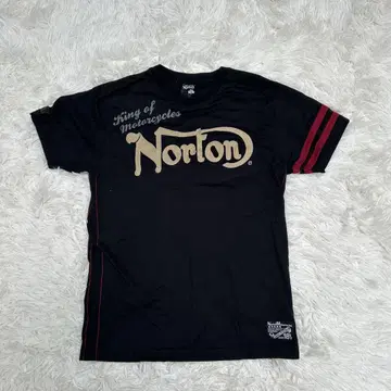Norton 노튼 반팔 티셔츠 자수 로고 블랙