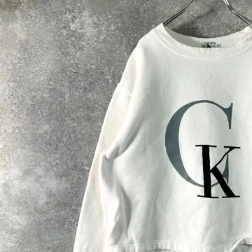 Calvin Klein Jeans 트레이닝복 긴팔 숏 기장 화이트