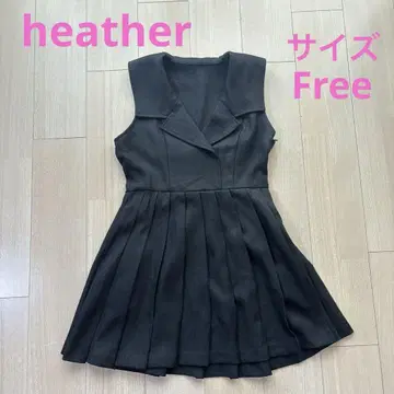 heather 블랙 슬리브리스 원피스