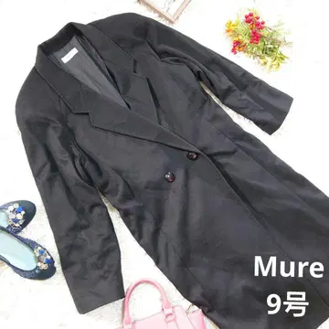 레어 일본제 Mure 캐시미어 100% 롱 코트 ( M ) 블랙