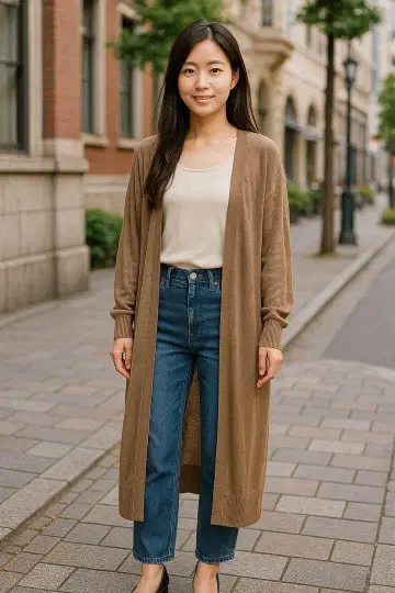 MUSE de Deuxieme Classe 롱 가디건 고급 실루엣
