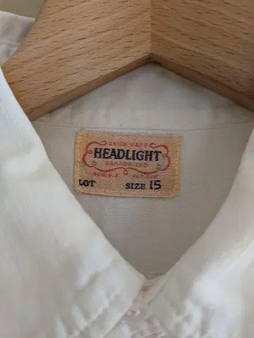 빈티지 헤드라이트 워크 셔츠 HEADLIGHT 사이즈 15 헤링본 직조