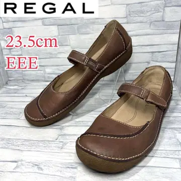 REGAL 플랫슈즈 스트랩 천연 가죽 브라운 23.5cm 3E