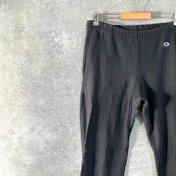 Champion 스웨트 팬츠 블랙 로고 자수 풀렝스 와이드