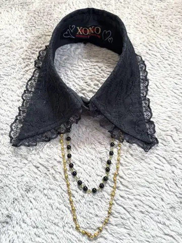 탈부착 카라 블랙 레이스 체인 포함