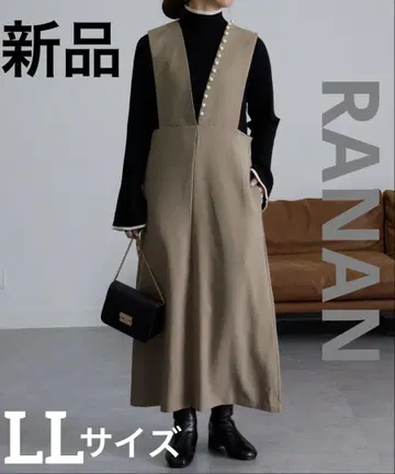 [ 새상품 미사용 ] RANAN 펄 비쥬 오버롤 스커트 LL 사이즈