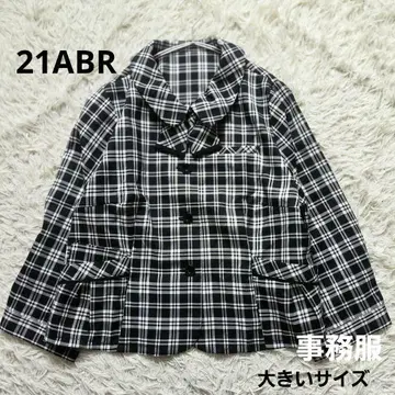 새상품급 사무복 블라우스 셔츠 리본 체크 빅 사이즈 21ABR