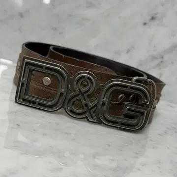 90s 돌체앤가바나 D&G 벨트 브라운 스터드 천연 가죽
