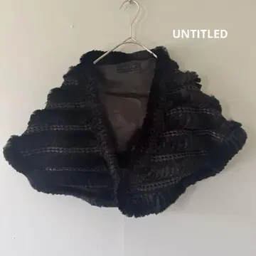 UNTITLED 블랙 퍼스트 퍼 목도리 신