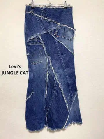 Levi's JUNGLE CAT 패치워크 데님 스커트