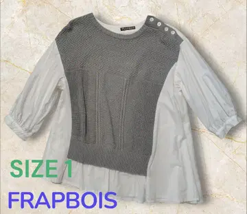 FRAPBOIS 오부소매 상의 사이즈 1 그레이 화이트