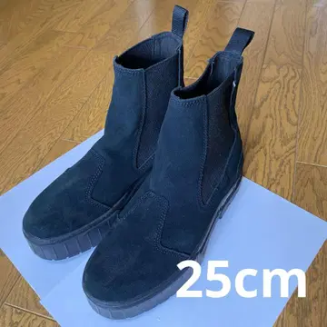 푸마 블랙 스웨이드 사이드 고어 부츠 25cm