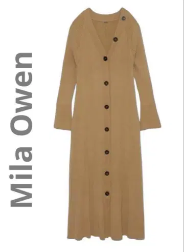 Mila Owen 올리브 7부 소매 롱 원피스 사이즈 0