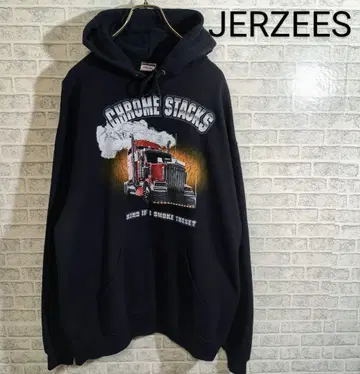 JERZEES 저지 후드티 풀오버 프린트 블랙 컬러 XL 사이즈
