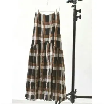 TODAYFUL Chambray Check Skirt 36