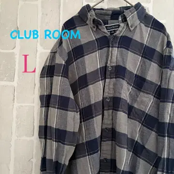구제 의류 CLUB ROOM 체크 무늬 플란넬 셔츠 L 사이즈